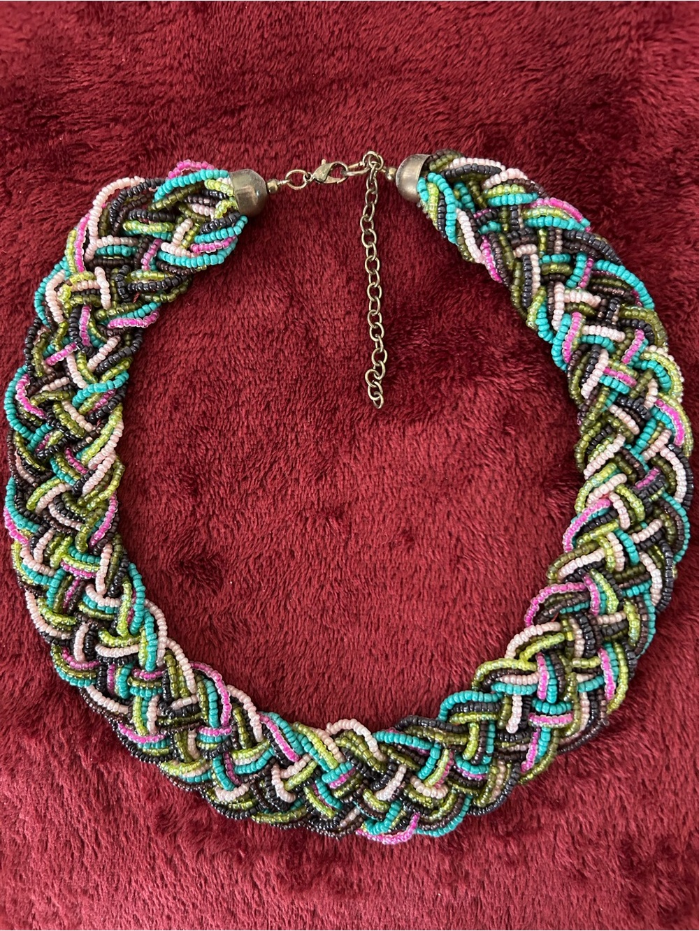 Multicolor Beaded Braided Choker Necklace - Women Jewelry
